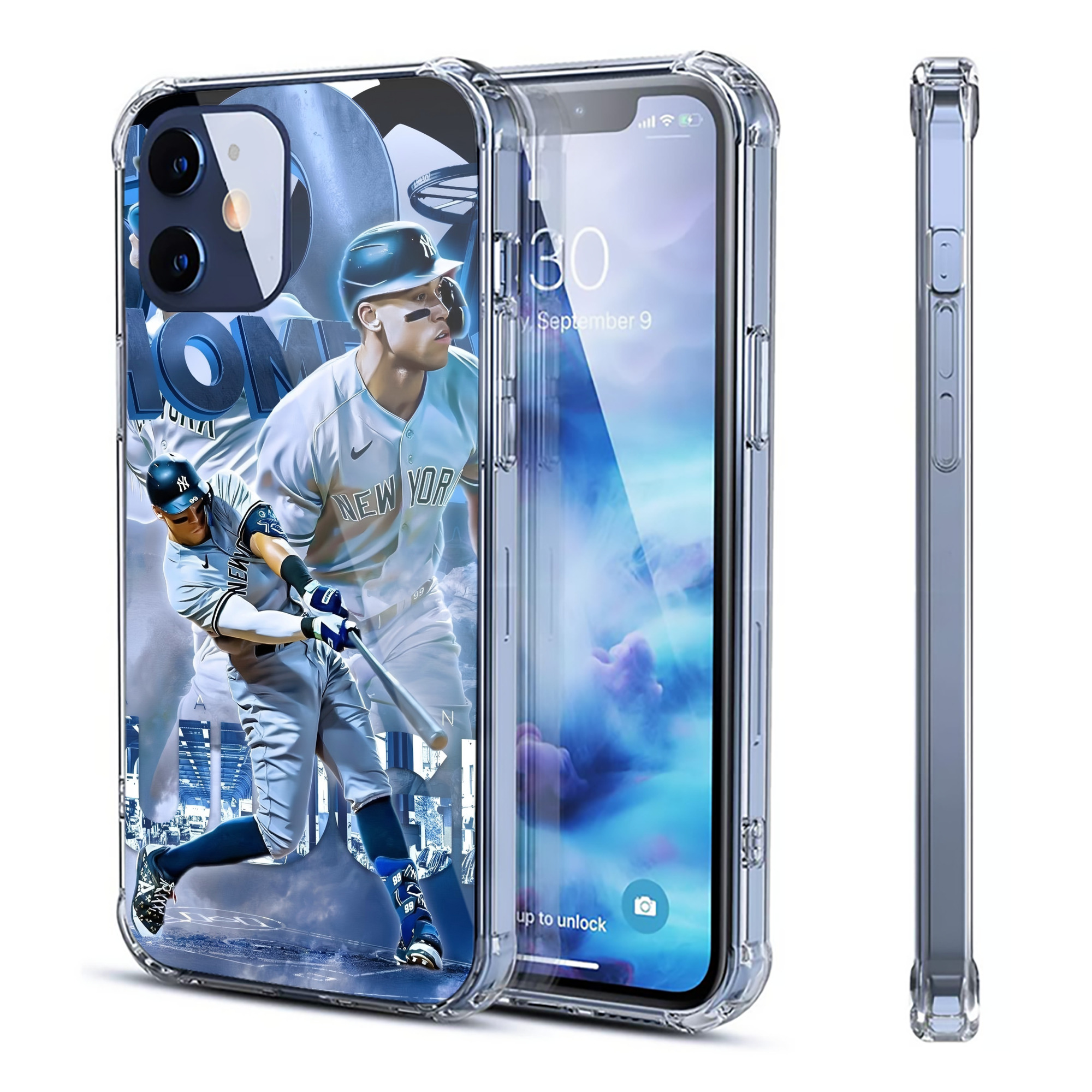 Aaron Judge 50 Home Runs Clear IPhone 12 Case – Soft TPU With UV Print – Enhanced Drop Protection, Precise Fit, Anti-Fingerprint, Customizable Design, Scratch-Resistant, Yellow-Resistant